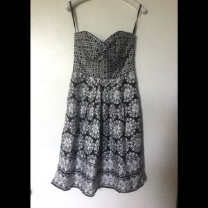 White House Black Market Strapless Silk Dress